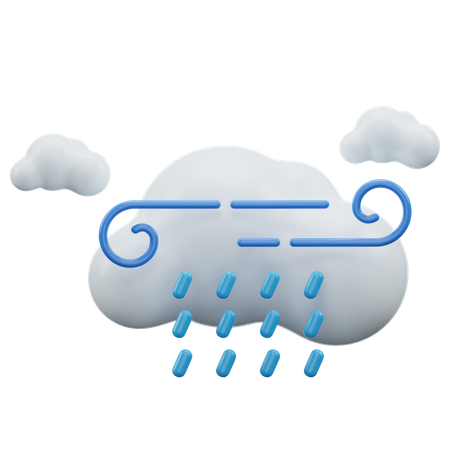 Windy Rain  3D Icon