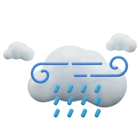 Windy Rain  3D Icon