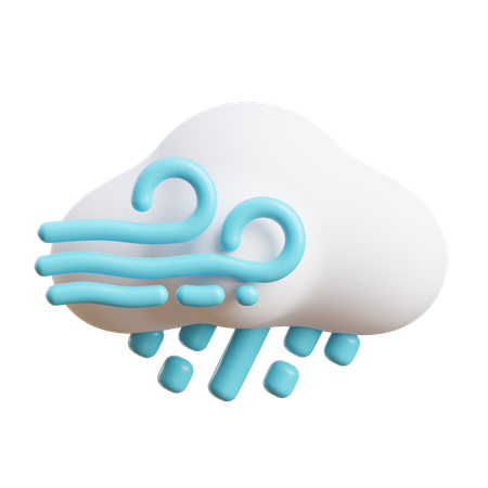 Windy  Rain  3D Icon