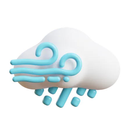 Windy  Rain  3D Icon