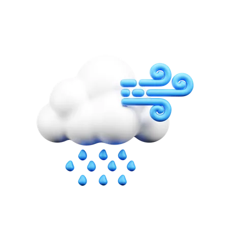 Windy Rain  3D Icon