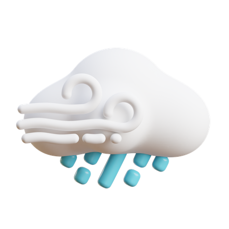 Windy  Rain  3D Icon