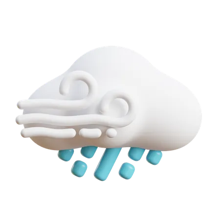 Windy  Rain  3D Icon