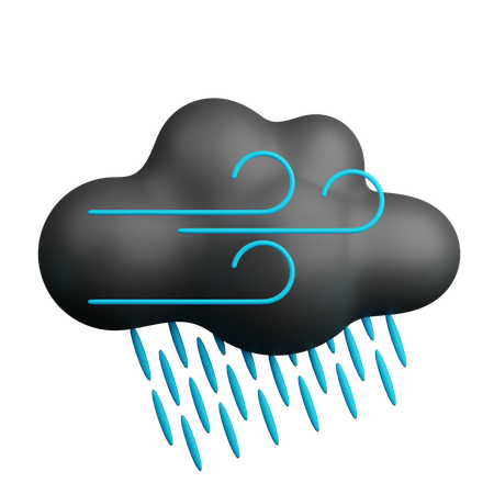 Windy Rain  3D Icon