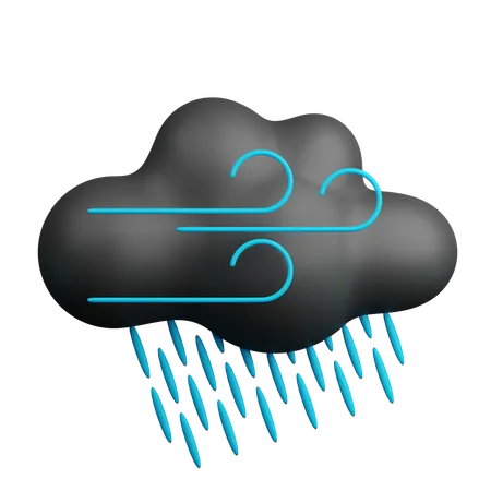 Windy Rain  3D Icon