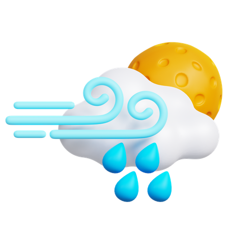 Windy Rain  3D Icon