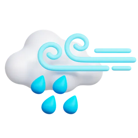 Windy Rain  3D Icon