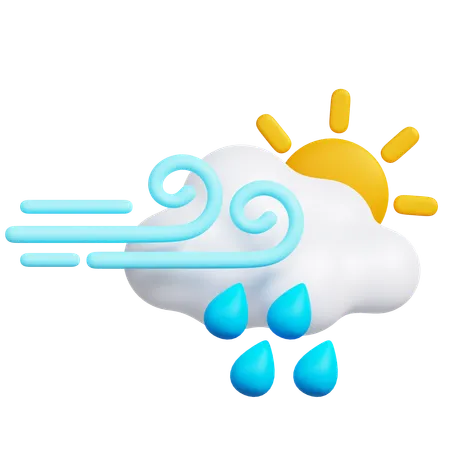 Windy Rain  3D Icon