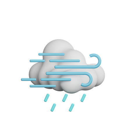 Windy Rain  3D Icon
