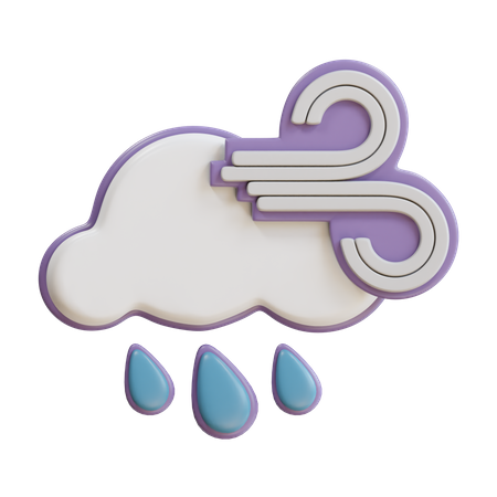 Windy Rain  3D Icon