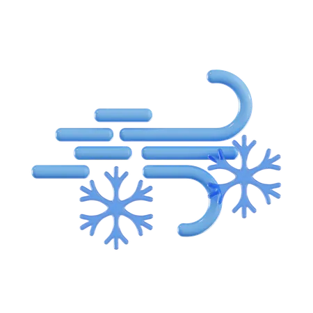 Windy Snow  3D Icon