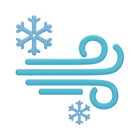 Windy Snow  3D Icon