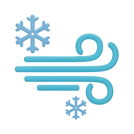 Windy Snow  3D Icon