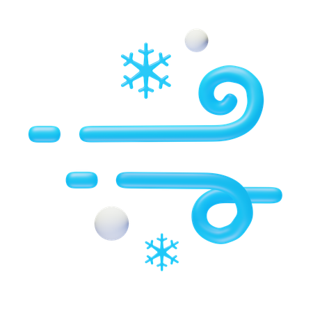 Windy Snow  3D Icon