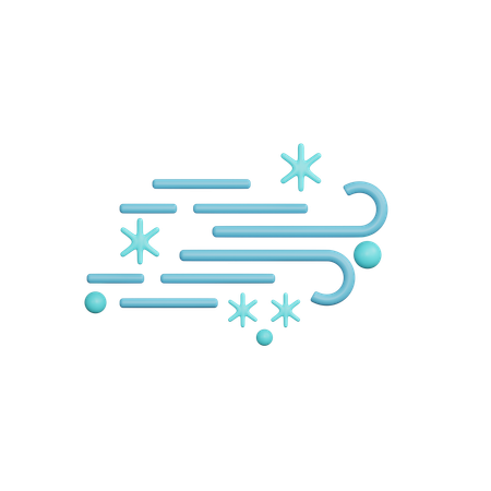 Windy Snow  3D Icon