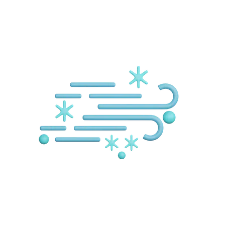 Windy Snow  3D Icon