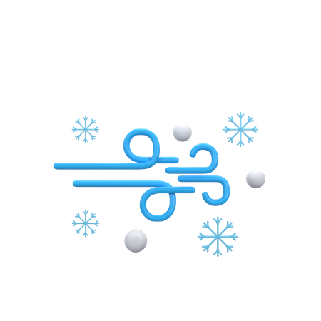 Windy Snow  3D Icon