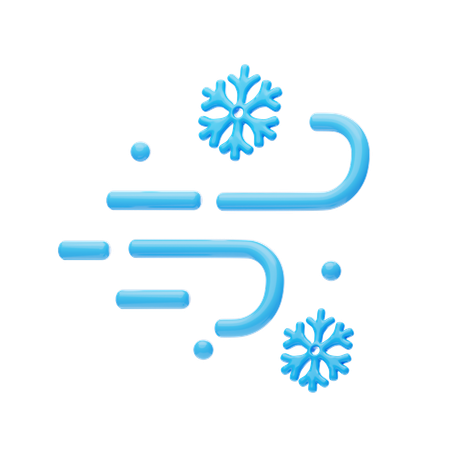 Windy Snow  3D Icon