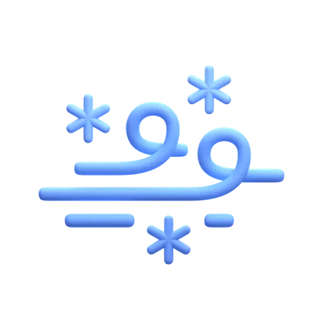 Windy Snow 3D Icon