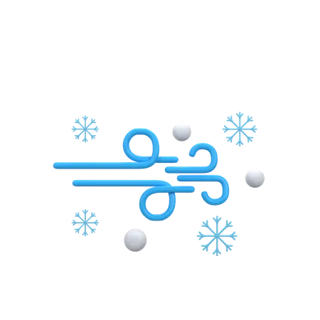 Windy Snow  3D Icon
