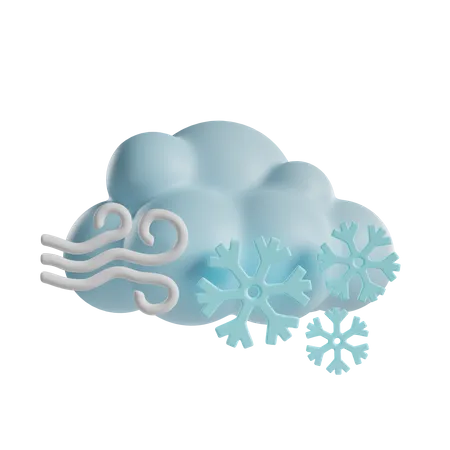 Windy Snow Day 3D Icon
