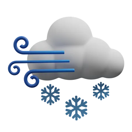 Windy Snowfall  3D Icon