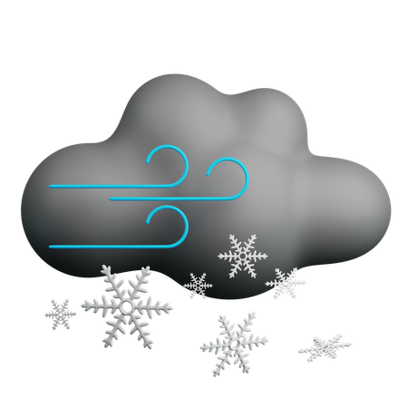 Windy Snowfall  3D Icon