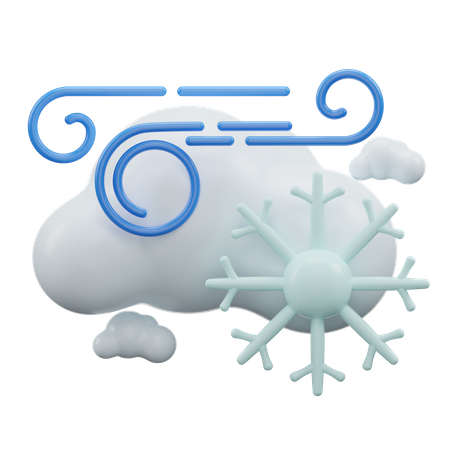 Windy Snowfall 3D Icon