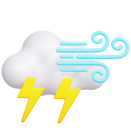Windy Thunderstorm  3D Icon