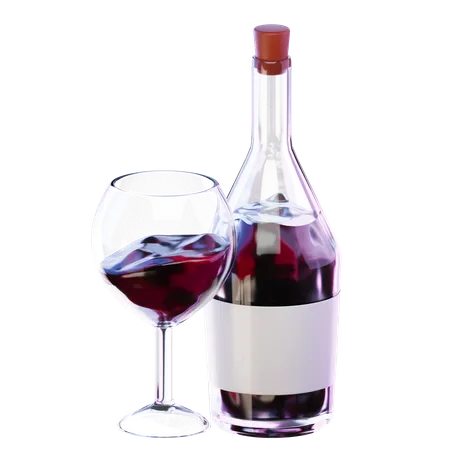 Wine Icon 3 D Icon Drink Isolated On Transparent Background 3 D Illustration High Resolution 3D Icon