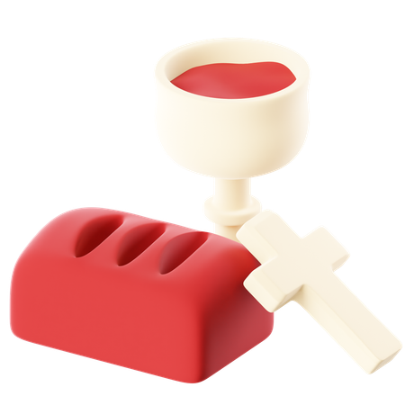 Wine And Bread  3D Icon