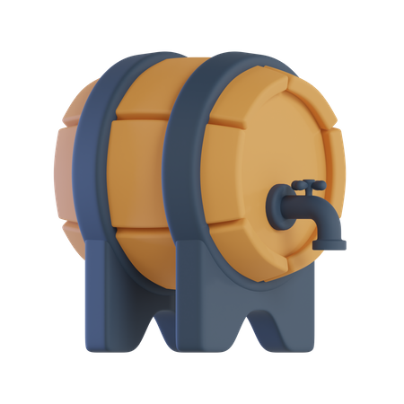 Wine Barrel  3D Icon