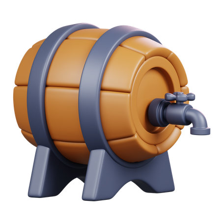 Wine Barrel  3D Icon