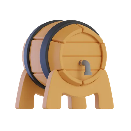 Wine Barrel  3D Icon