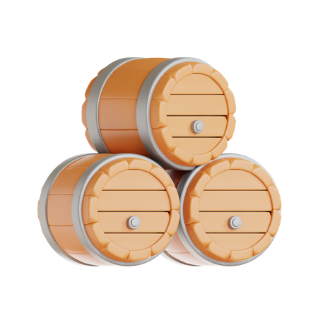 Wine Barrel  3D Icon