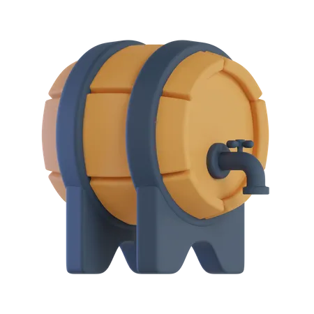 Wine Barrel  3D Icon