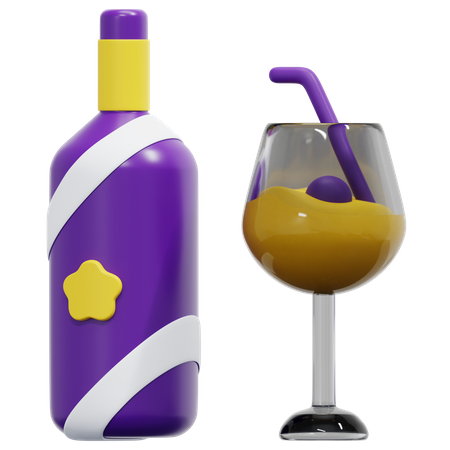 Wine Bottle  3D Icon