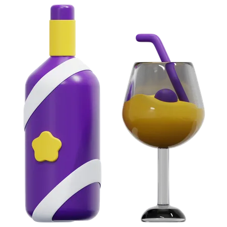 Wine Bottle  3D Icon