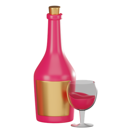 Wine Bottle  3D Icon