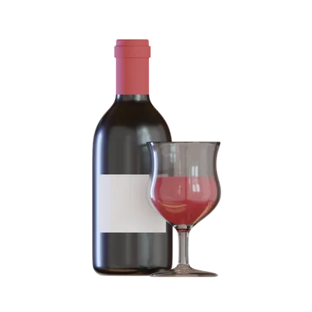 Wine Bottle  3D Icon