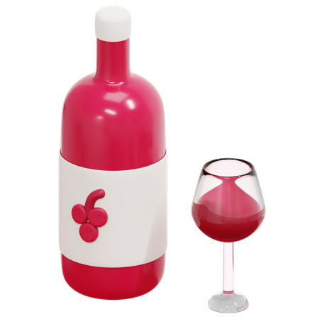 Wine Bottle  3D Icon