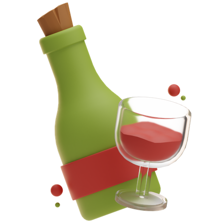 Wine Bottle  3D Icon