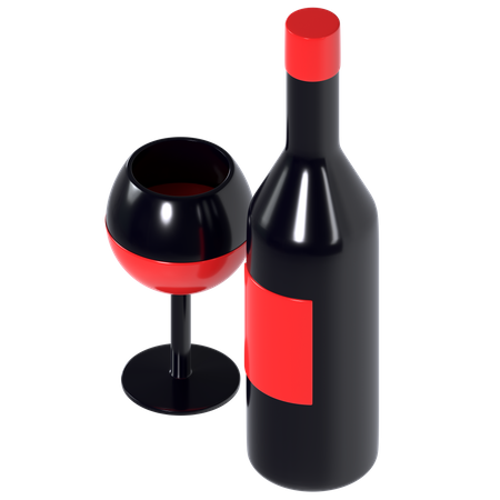 Wine Bottle 3D Illustration