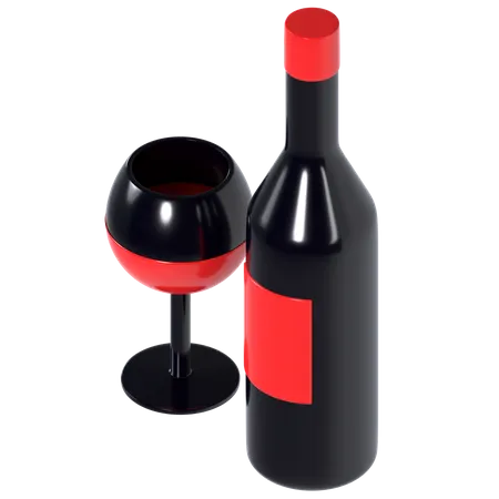 Wine Bottle  3D Illustration