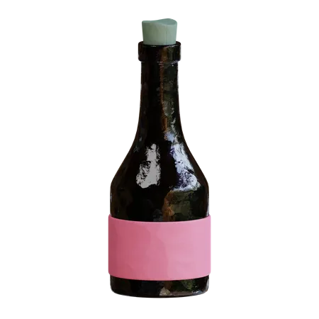 3 D Wine Bottle Illustration 3D Icon