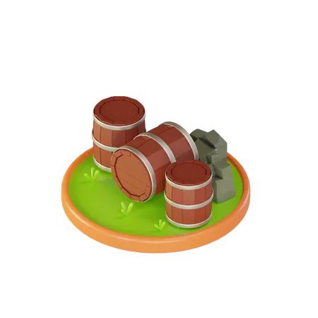 Wine Drums  3D Illustration