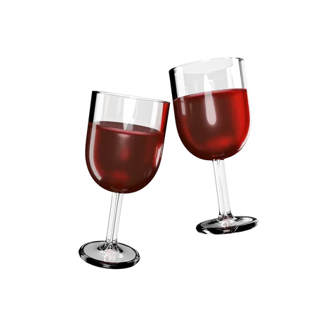 Premium Photo  Fancy glasses of wine 3d illustrated