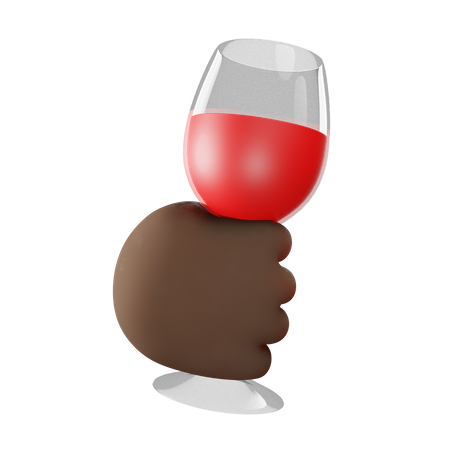 Wine Glass Holding Hand Gesture 3D Illustration