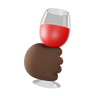 wine glass holding hand gesture emoji 3d