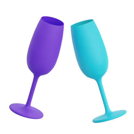Wine Glasses  3D Icon
